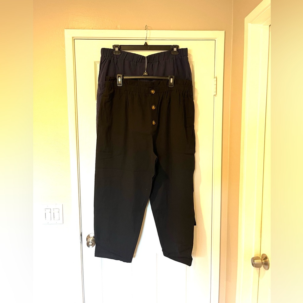Two pairs NWT Shein Curve 3x lightweight wide leg stretch waist paints size 18